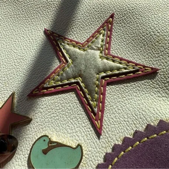 Dooney & Bourke Crescent Vintage Y2K RARE Lindsay Lohan Leather White - Picture 5 of 7